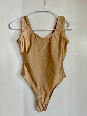 Baltogs Metallic Shimmer Tank Ballet Dance Leotard Never Worn Gold
